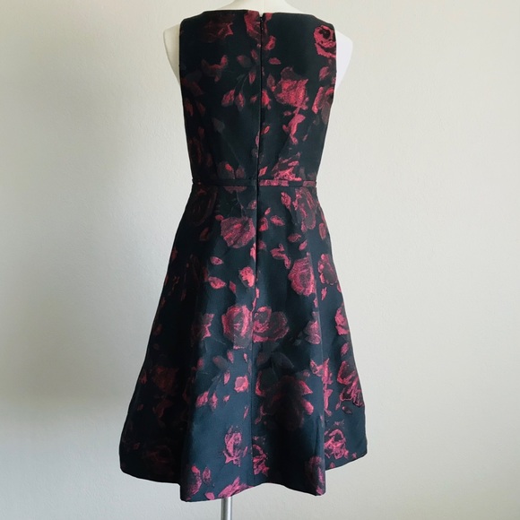 Talbots Women’s Black Red Roses Sleeveless Semi-Formal Cocktail Dress 2 (S/M) - Picture 5 of 15